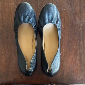 J. Crew Black Leather Flats